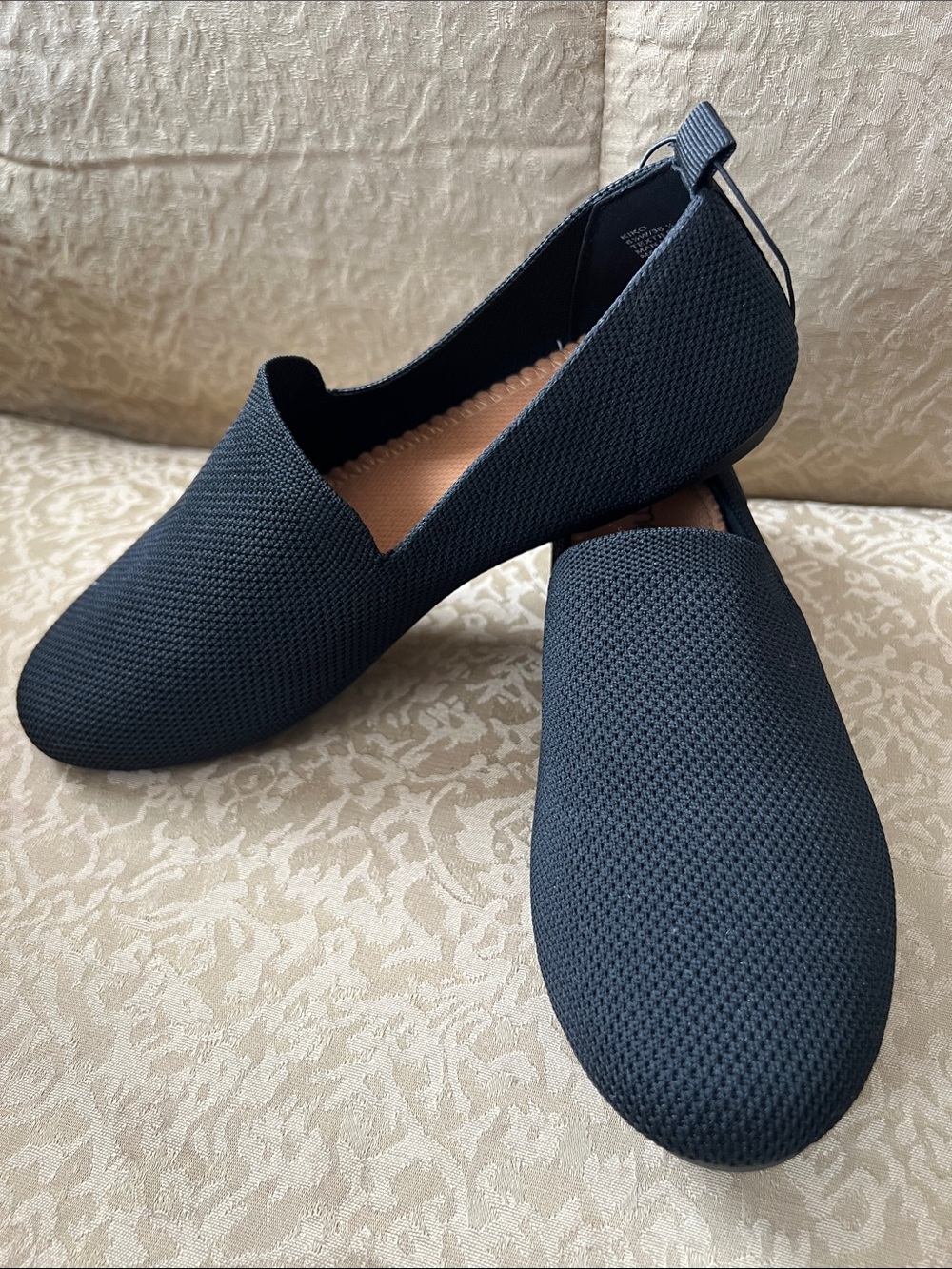 me too Navy Knit Slip-On Flats